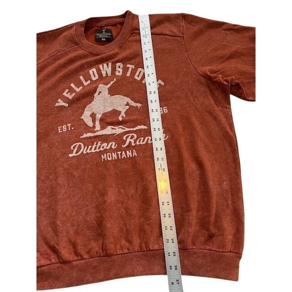 Yellowstone Dutton Ranch Montana Graphic Sweatshirt Crewneck 2XL Orange - Picture 5 of 6